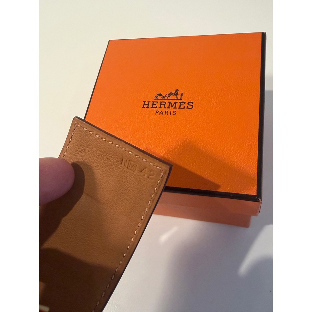 Hermes Collier de Chien CDC Bracelet Orange Alligator Gold Hardware Cuff Box - Picture 8 of 9